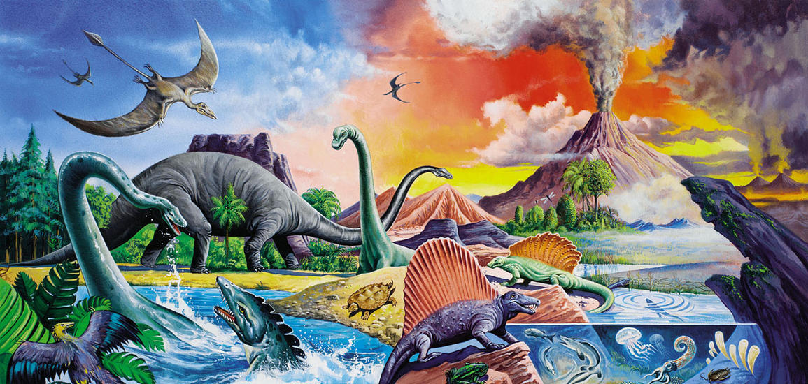 Panoramatické puzzle - Dinosaury