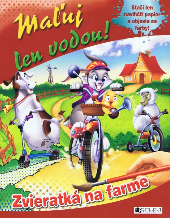 Zvieratká na farme - Maľuj len vodou ! - červená