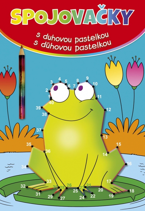 Spojovačky s dúhovou pastelkou - žaba