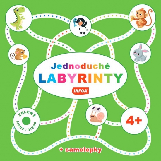 Jednoduché labyrinty - zelený sešit  + samolepky