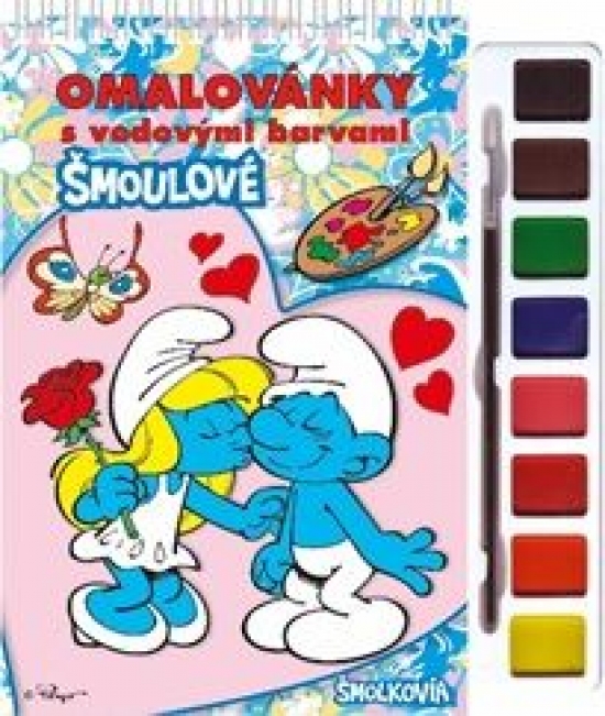 Šmolkovia - Maľovanky s vodovými farbami a štetcom