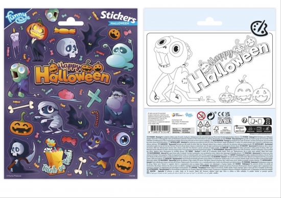 Veľká sada Halloweenskych samolepiek