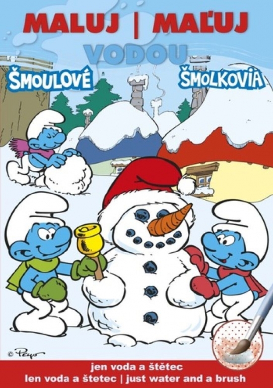 Maľuj vodou A5 - Šmolkovia zima